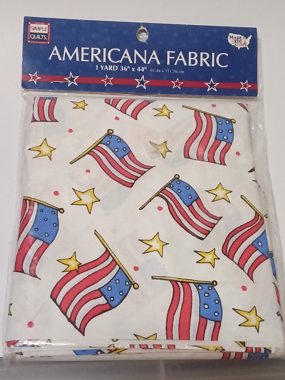 Americana Patriotic US Flag Cotton Fabric 1 Yard Fabric Editions